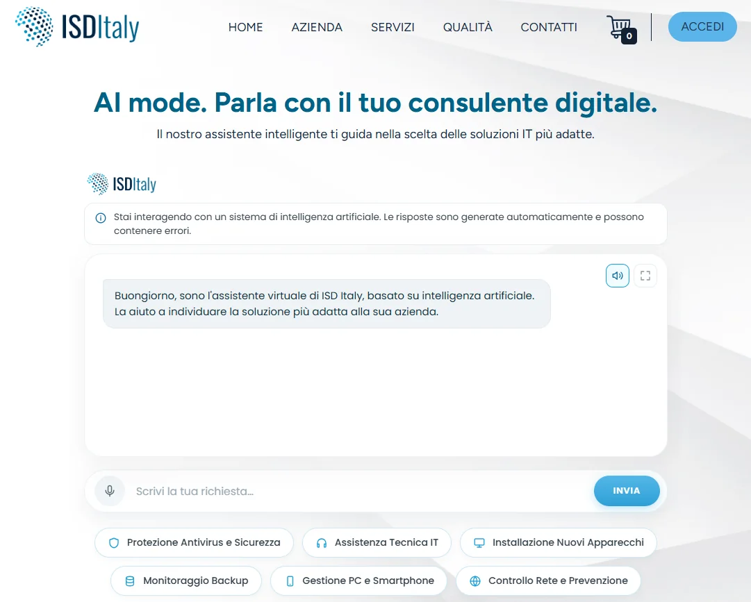 One ISD — il marketplace IT di ISD Italy, con assistente AI